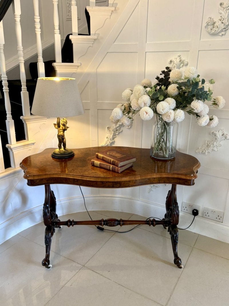 Antique Victorian Outstanding Quality Burr Walnut Centre Table - Image 2